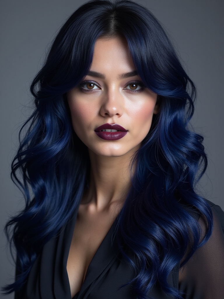 blue black hair allure