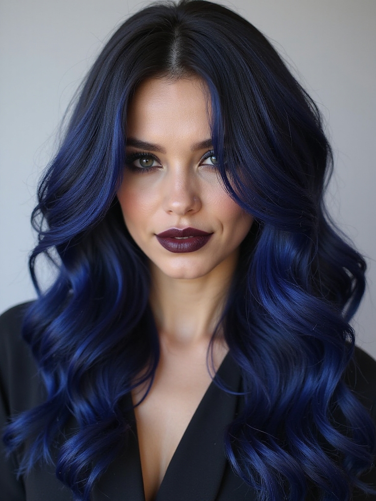 blue black hair transformations