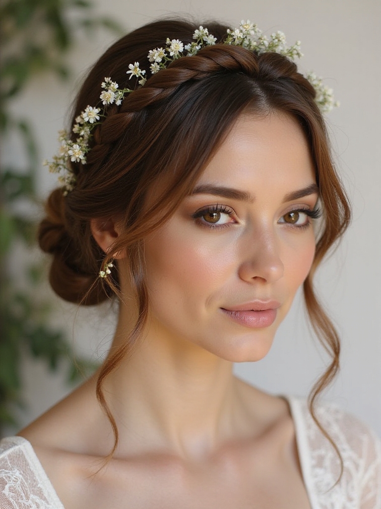 bohemian braided bun elegance