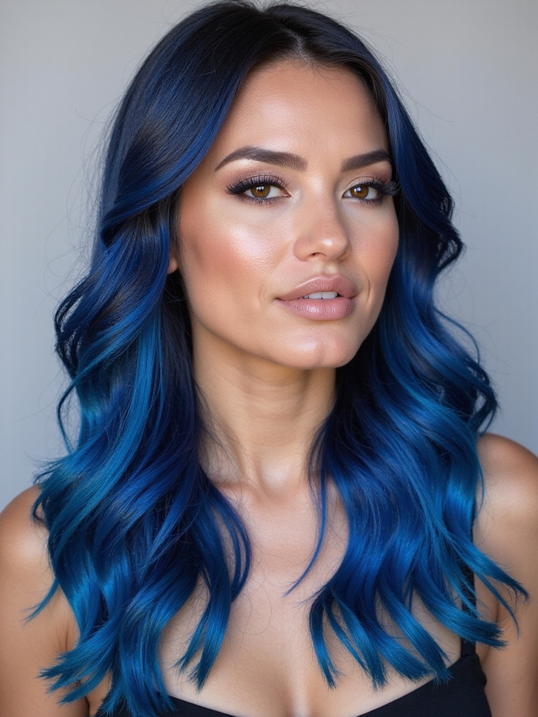 bold blue hair transition