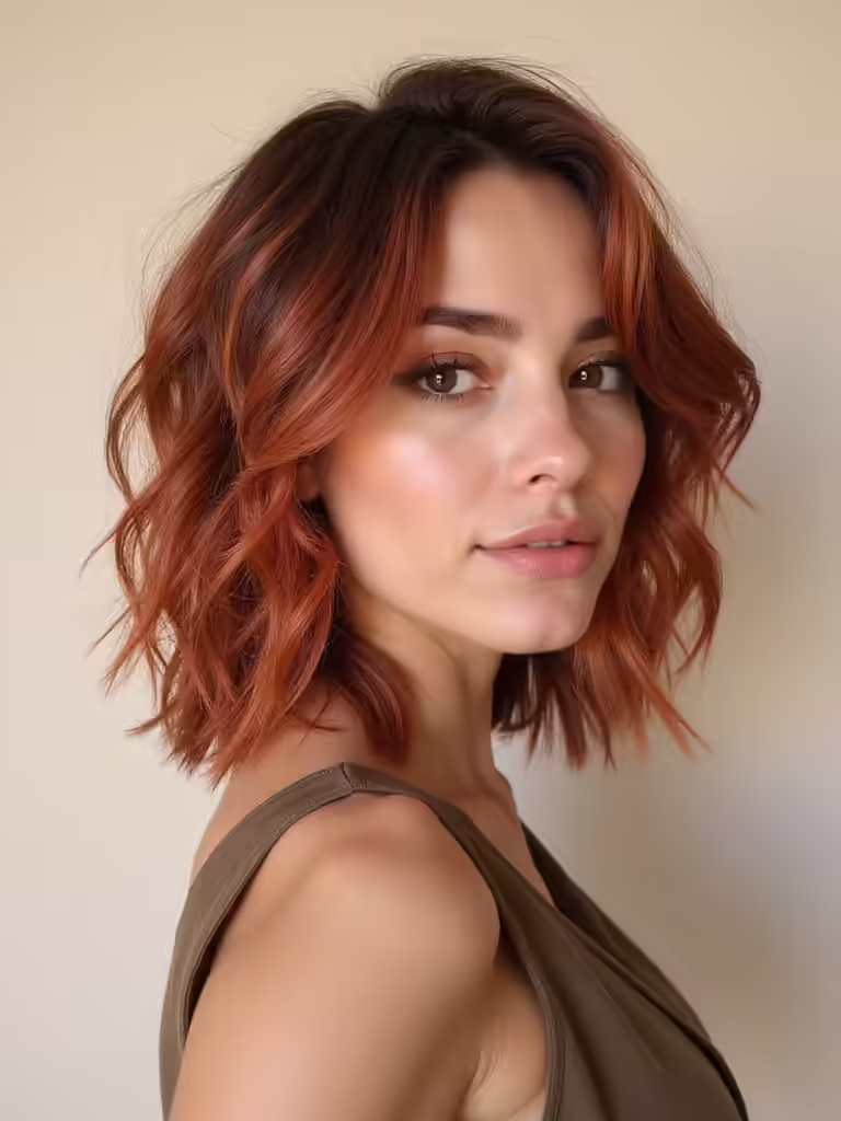 bold color enhances wolf cut