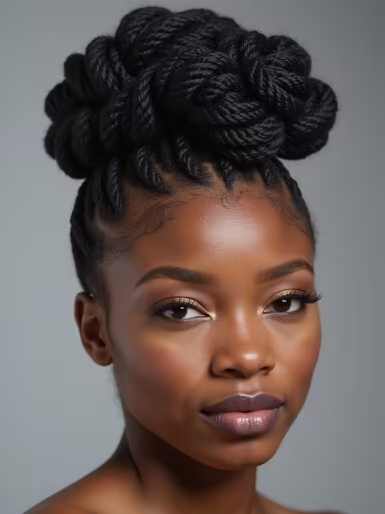 bold cornrow mohawk updo