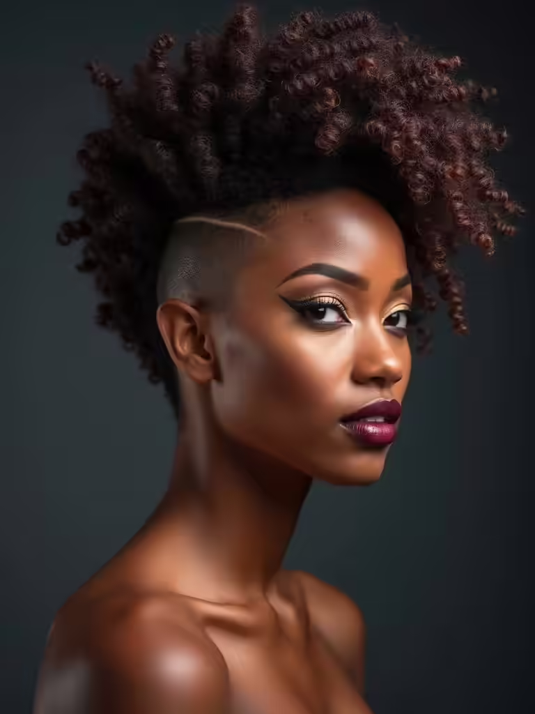 bold edgy curly mohawk