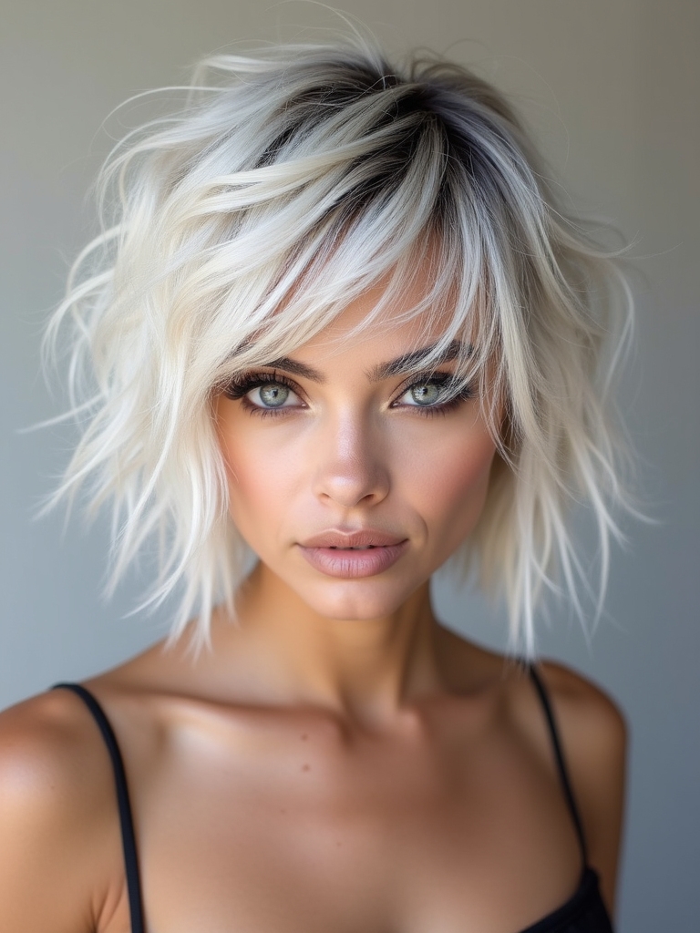 bold messy layered hairstyle