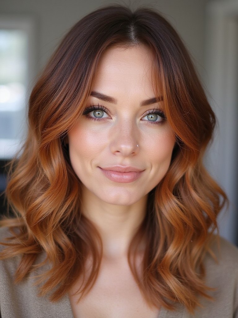 bold red brown ombre