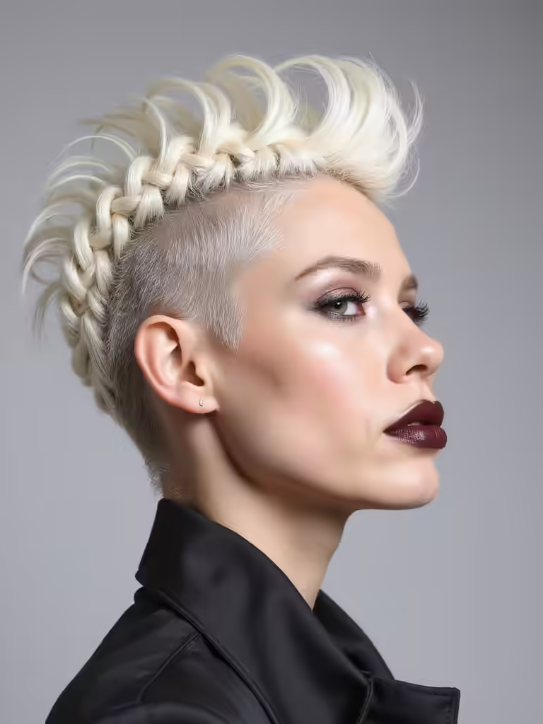 bold stylish fauxhawk braid