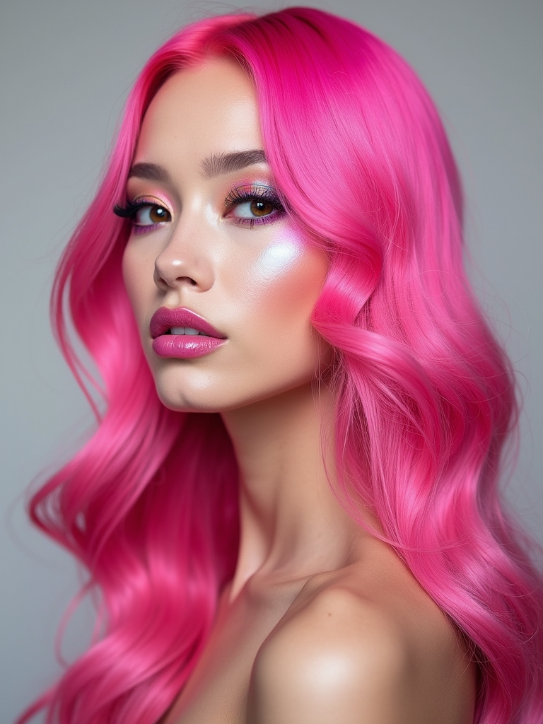 bold vibrant neon pink