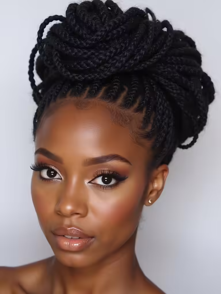 chic braided cornrow updo