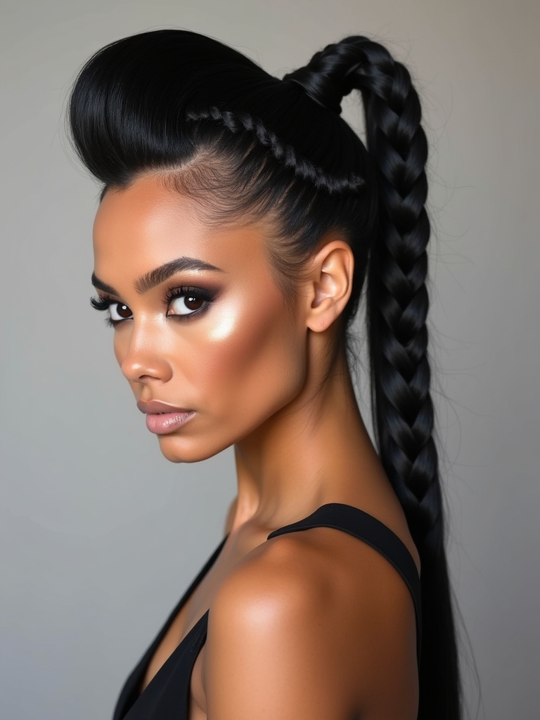 chic rebellious ponytail style