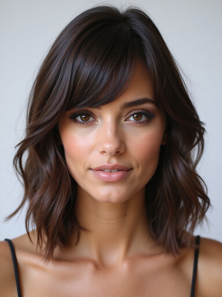 chic side swept bangs elegance