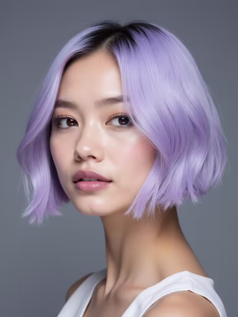 chic whimsical lavender bob