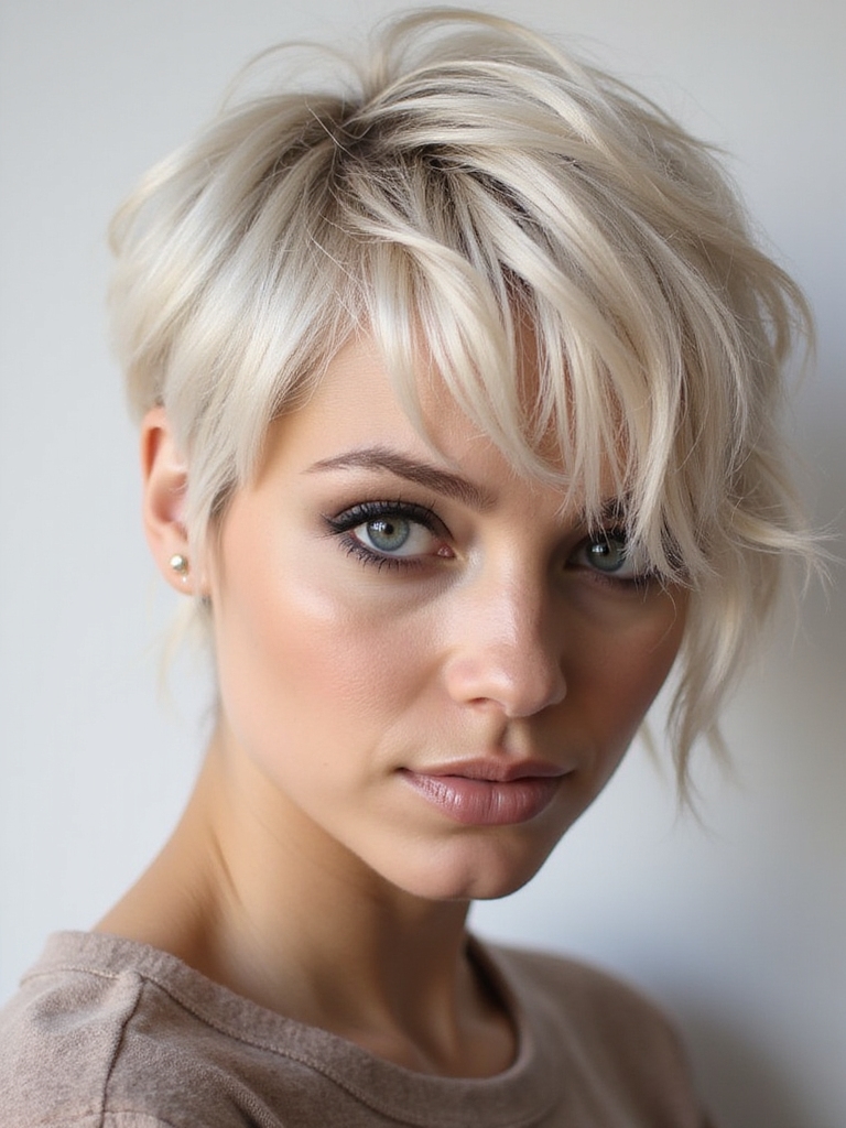 choppy short hair transformation