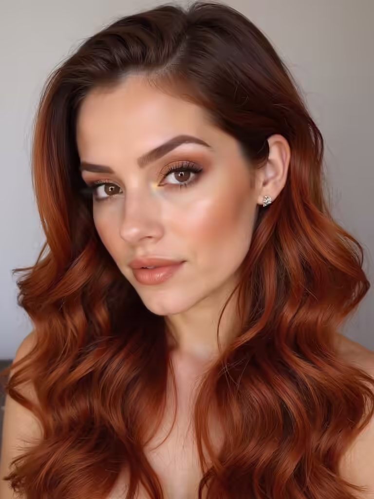 cinnamon brown hair makeup