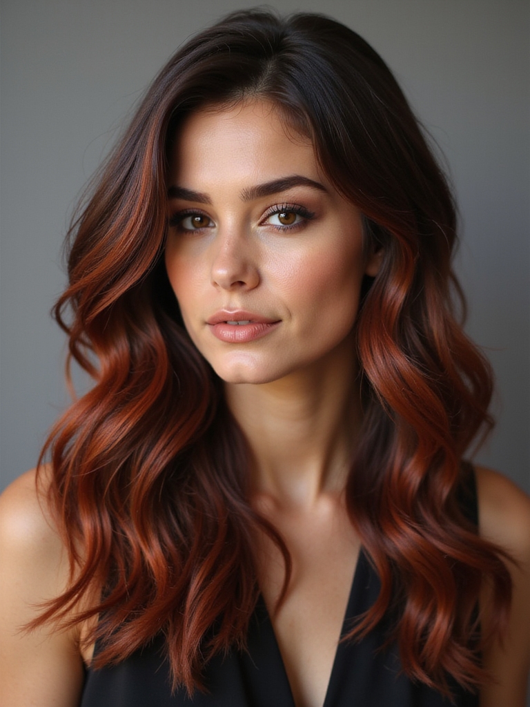 cinnamon streaked hair elegance