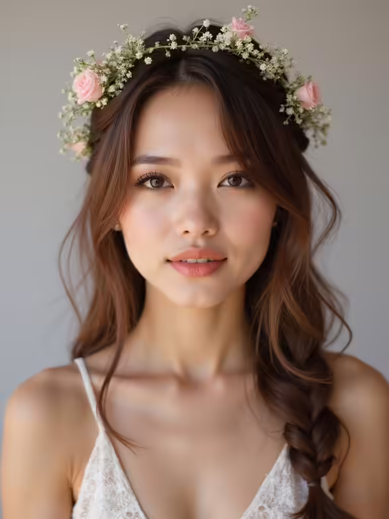 crown braid with flowers