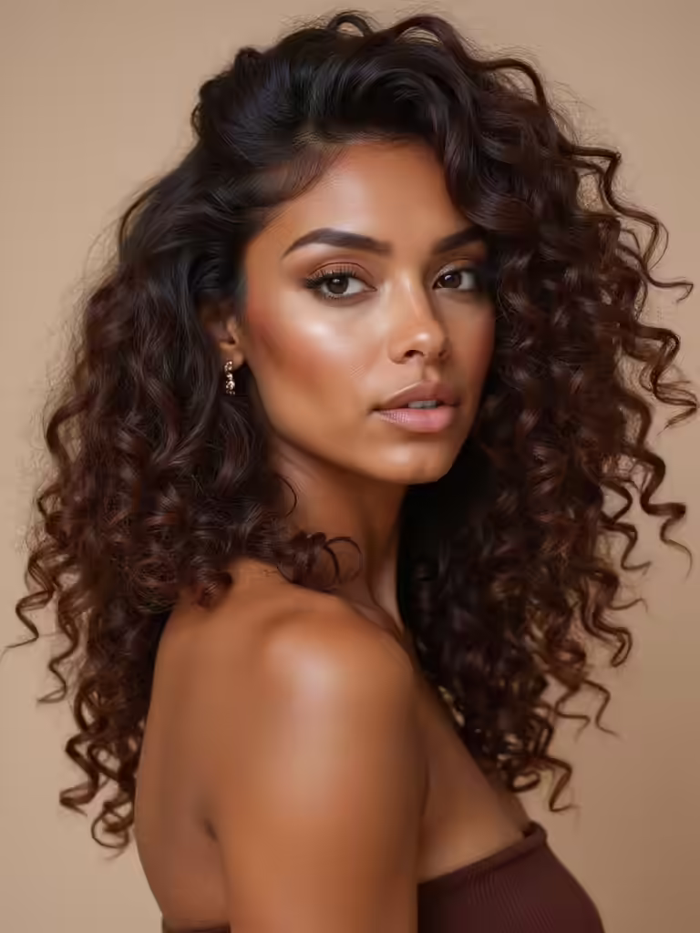 curly half updo for romance