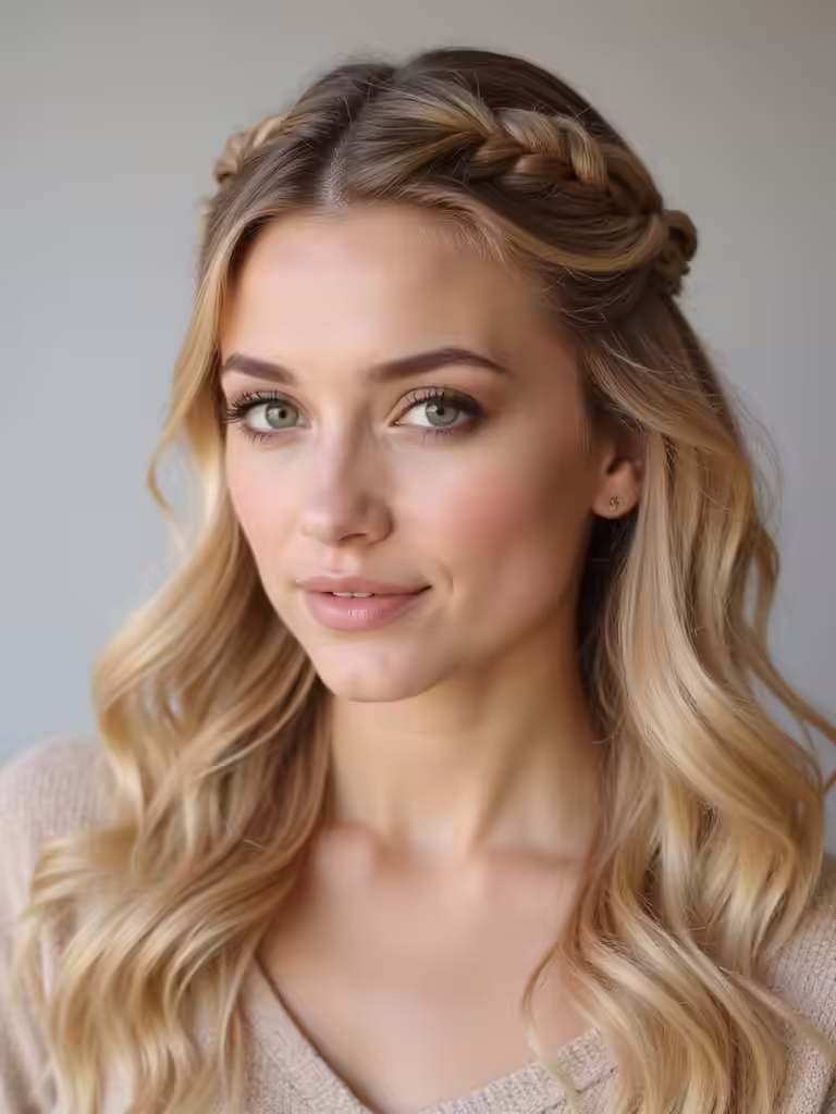 cute half up braided hairstyle