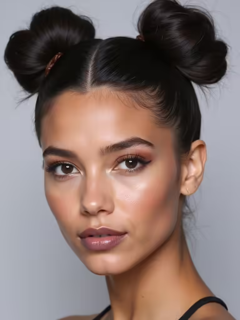 cute stylish space buns