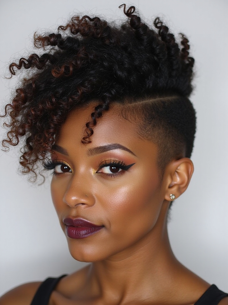 defined fauxhawk for curls