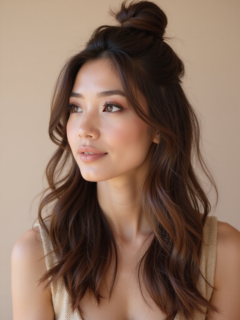 effortless chic half up bun