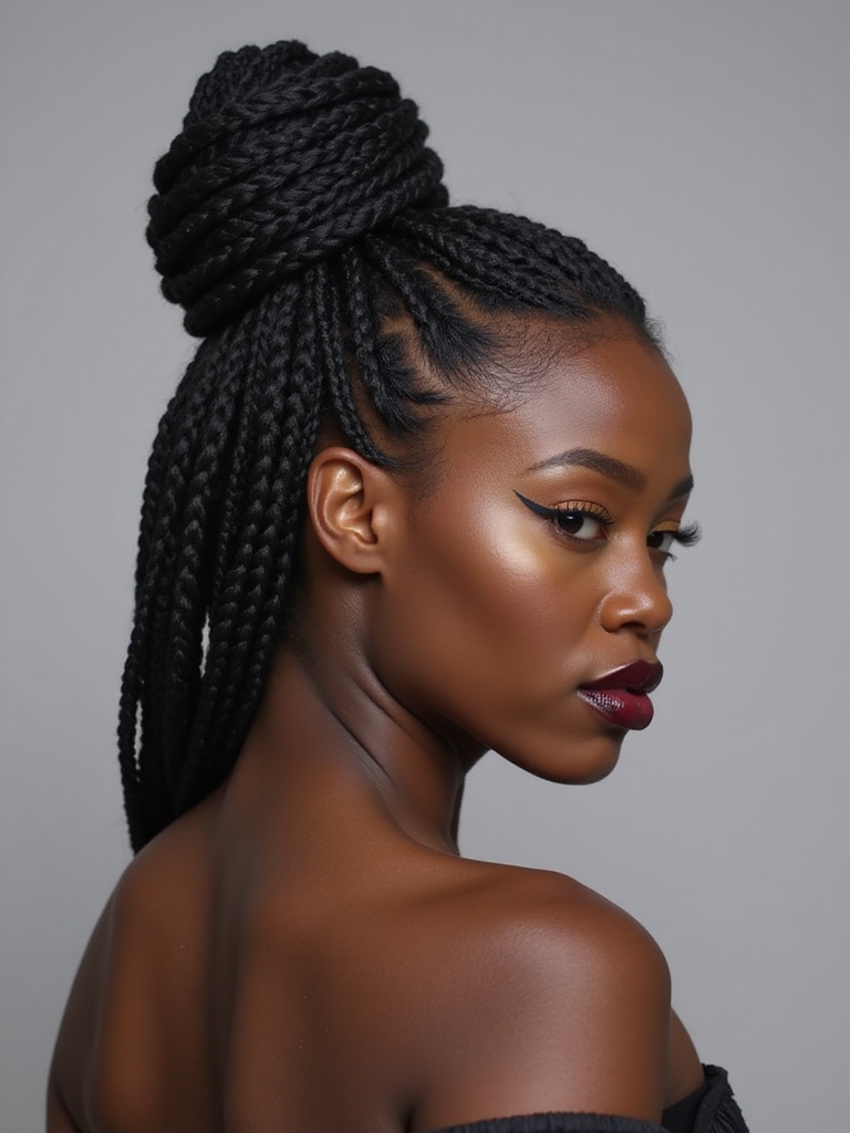 effortless classic cornrow updo