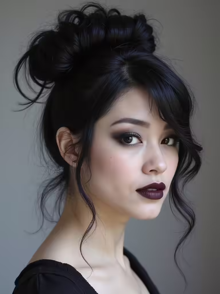 effortless messy bun style