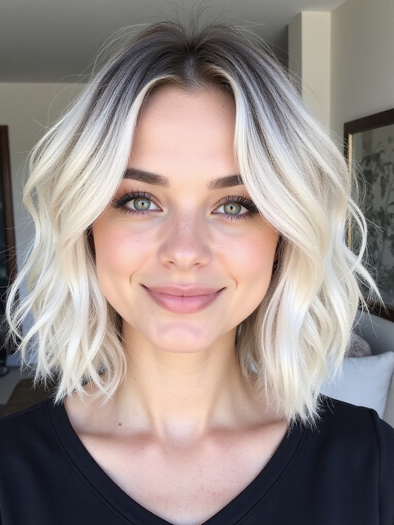 effortless messy wavy bob