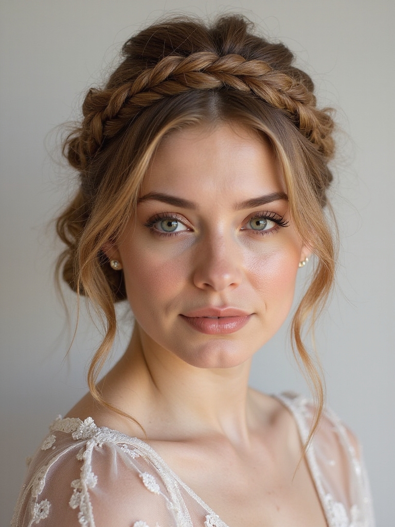 effortless romantic braided bun