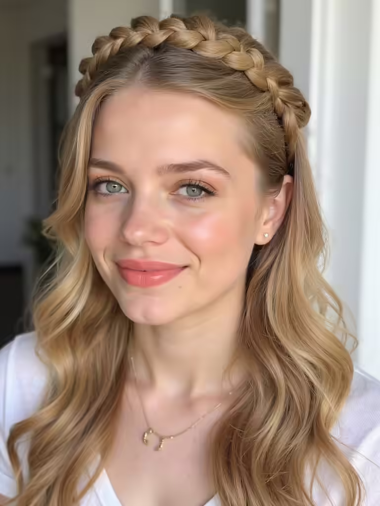 effortless twisted halo hairstyle