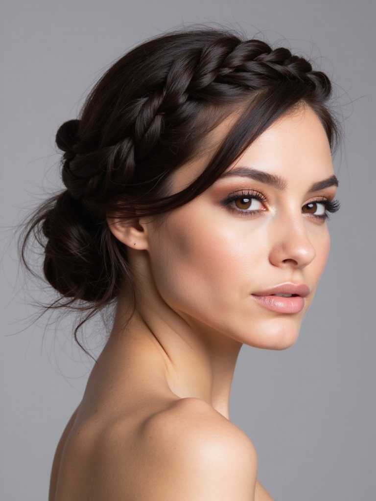elegant braided bun style