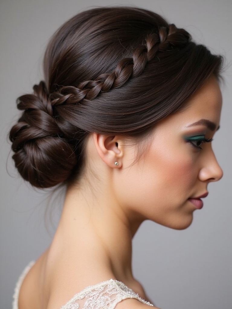elegant lace braid updo