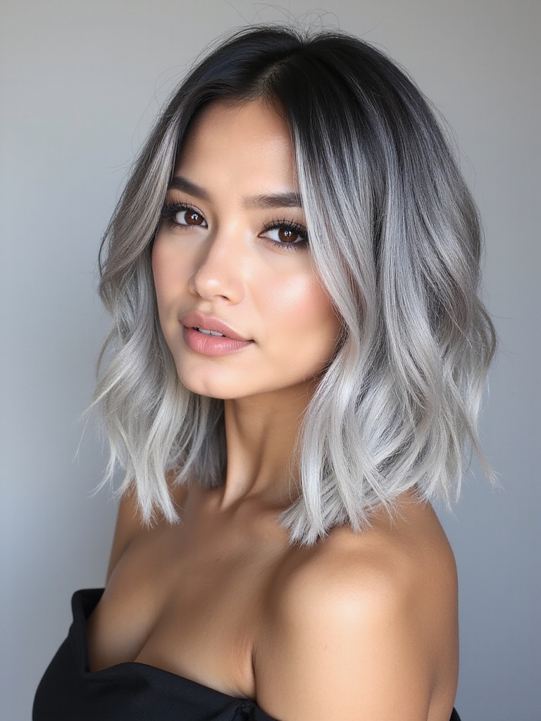 elegant shimmering silver gradient