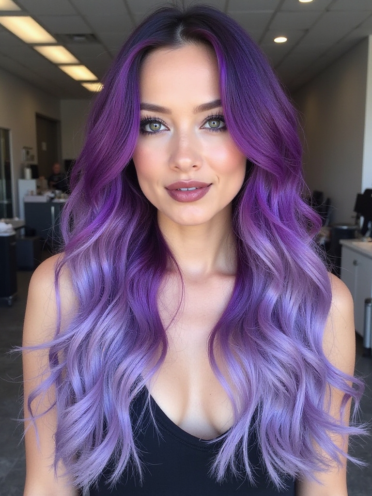 enchanting purple ombre transformation