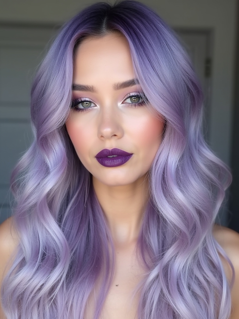 ethereal icy purple hues