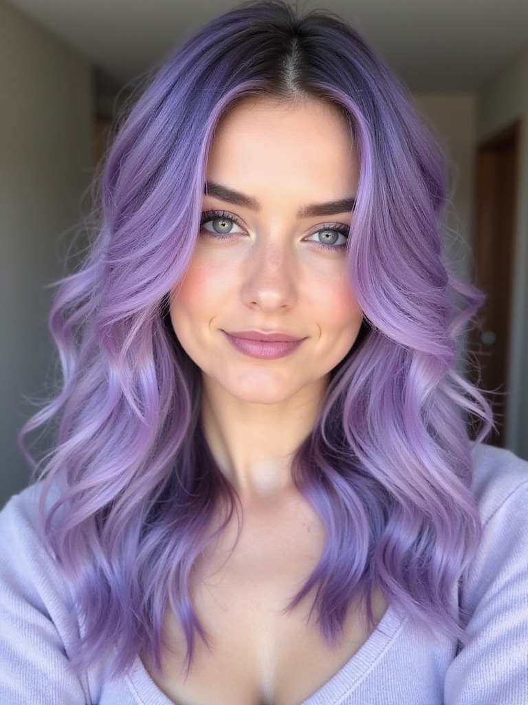 ethereal lavender hair elegance