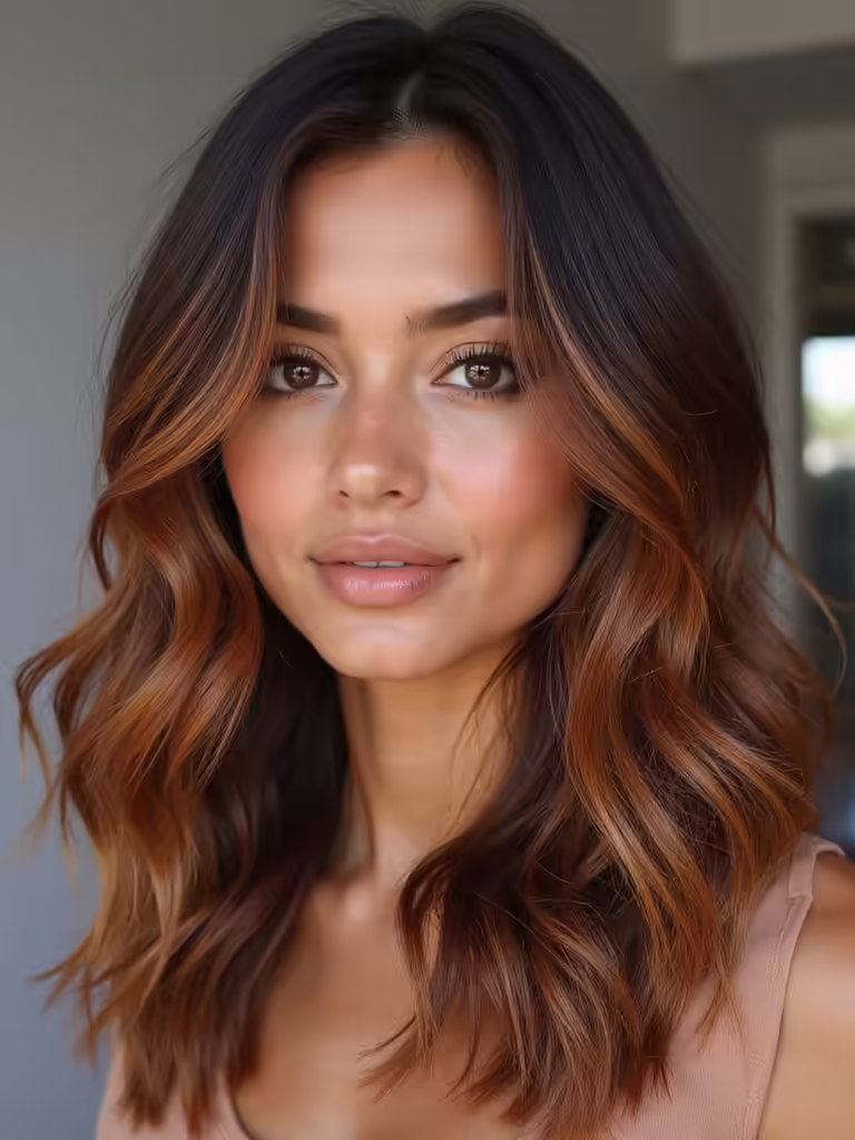 glistening copper hair tones