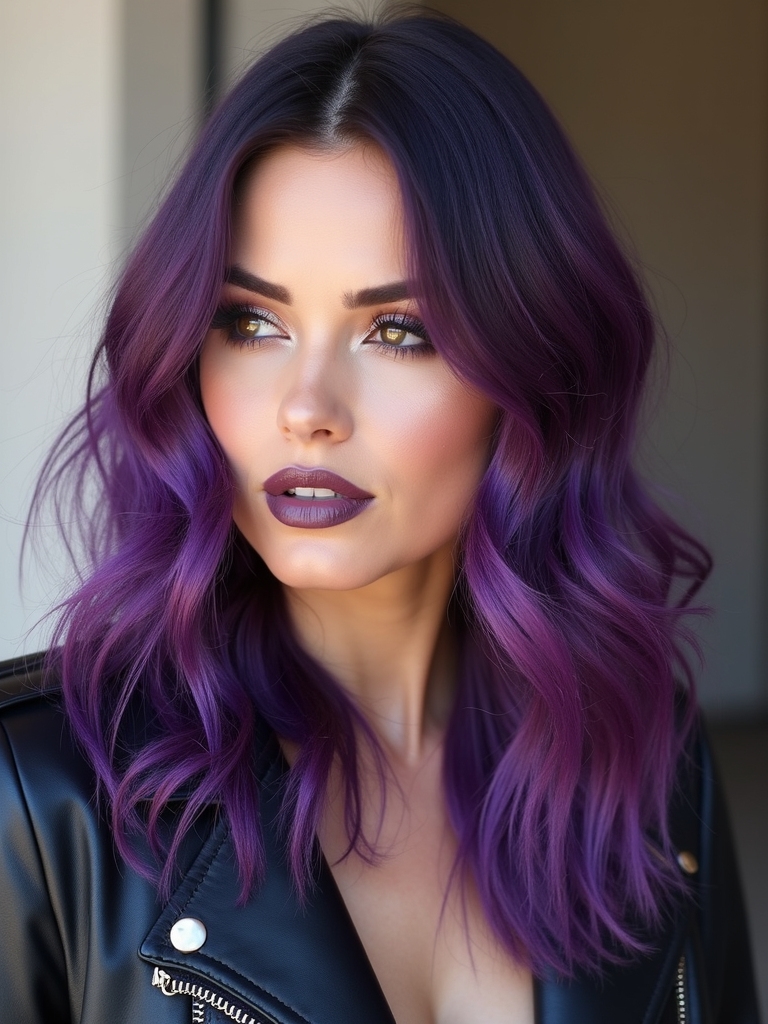 highlight purple hair wardrobe