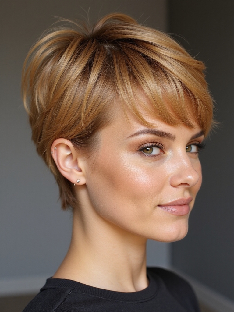honey balayage for pixie