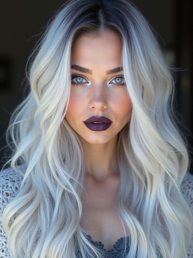icy blue to white