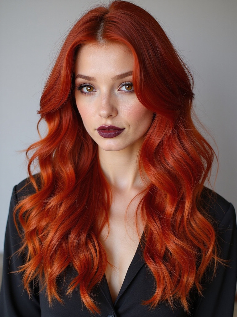 intense red hair transformation