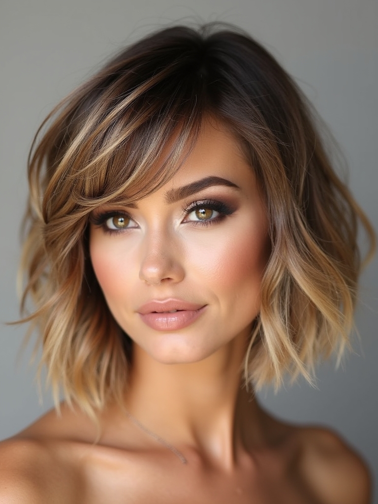 layered bob hairstyle transformation