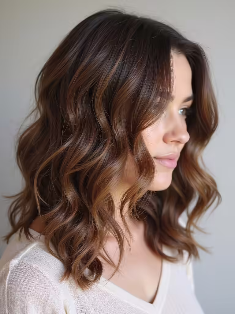 layered curls with highlights