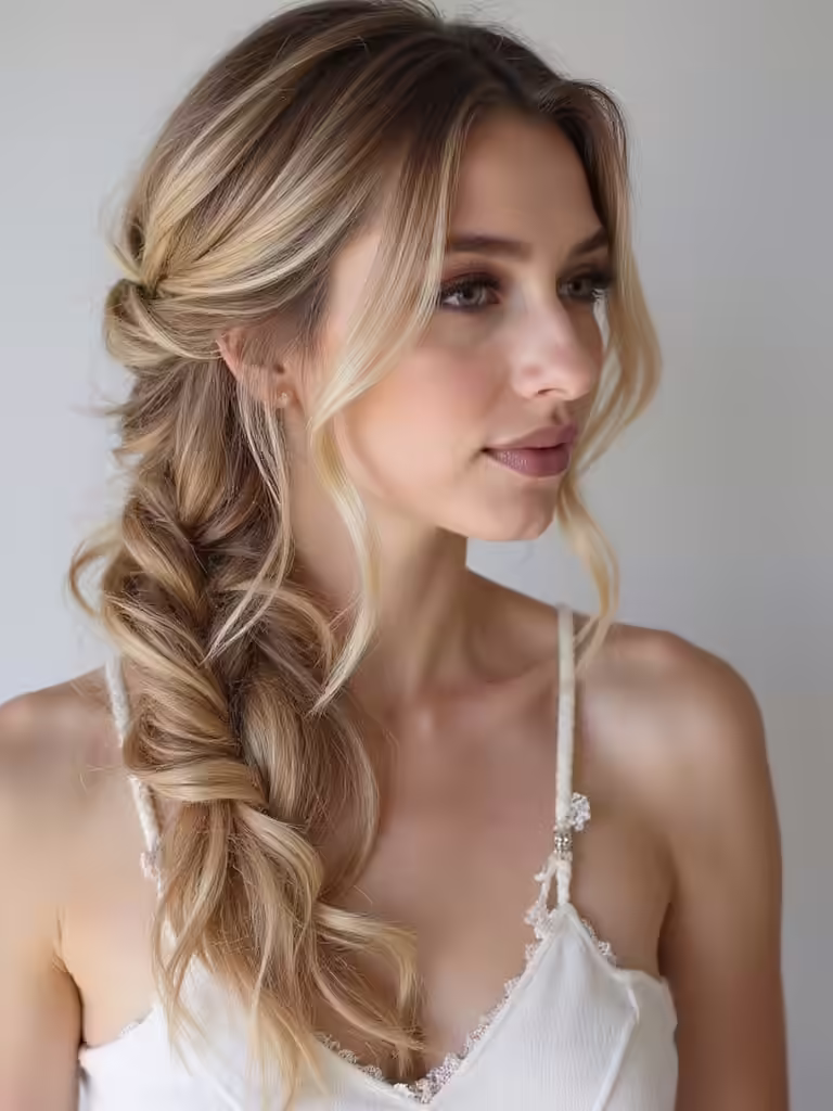 loose messy fishtail braid