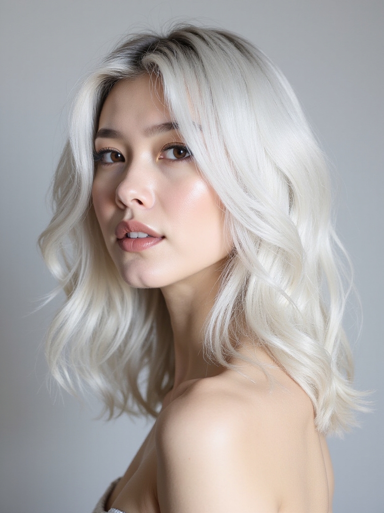 moonlit ethereal platinum beauty