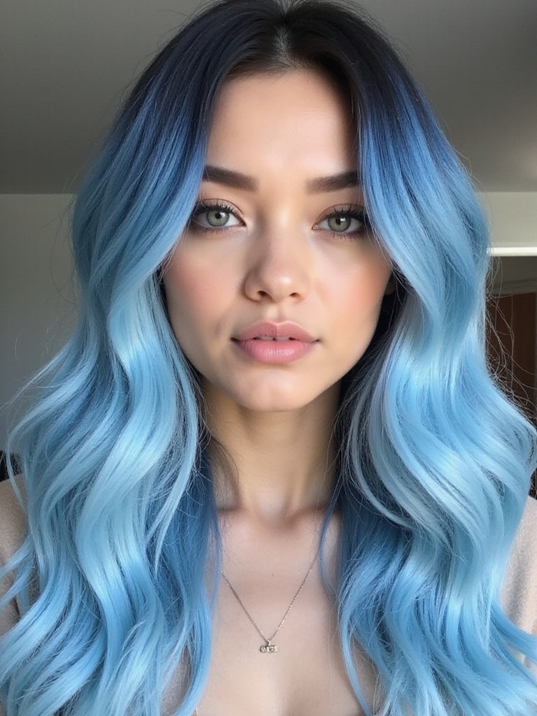 pastel blue hair charm
