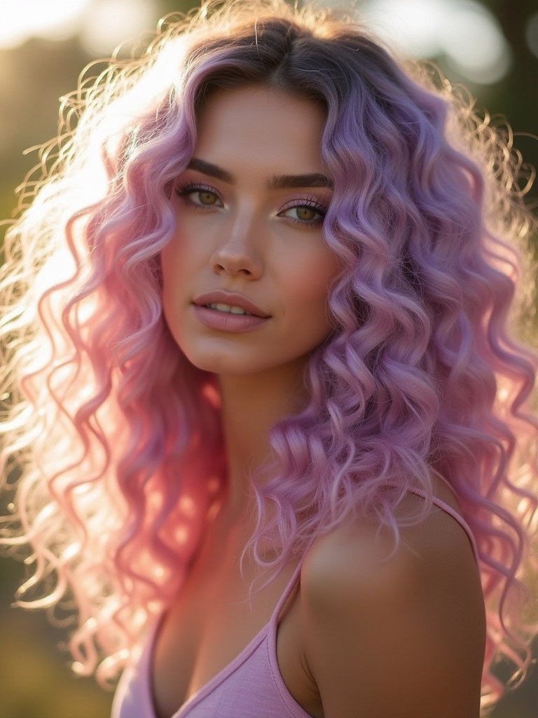 pastel pink lavender curls