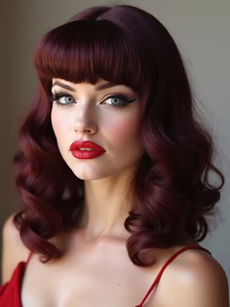 pin up vintage glam bangs