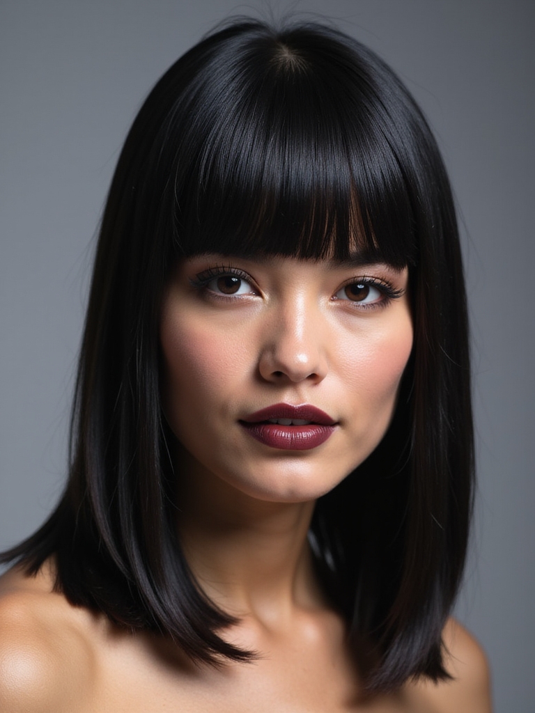 polished sleek straight hair