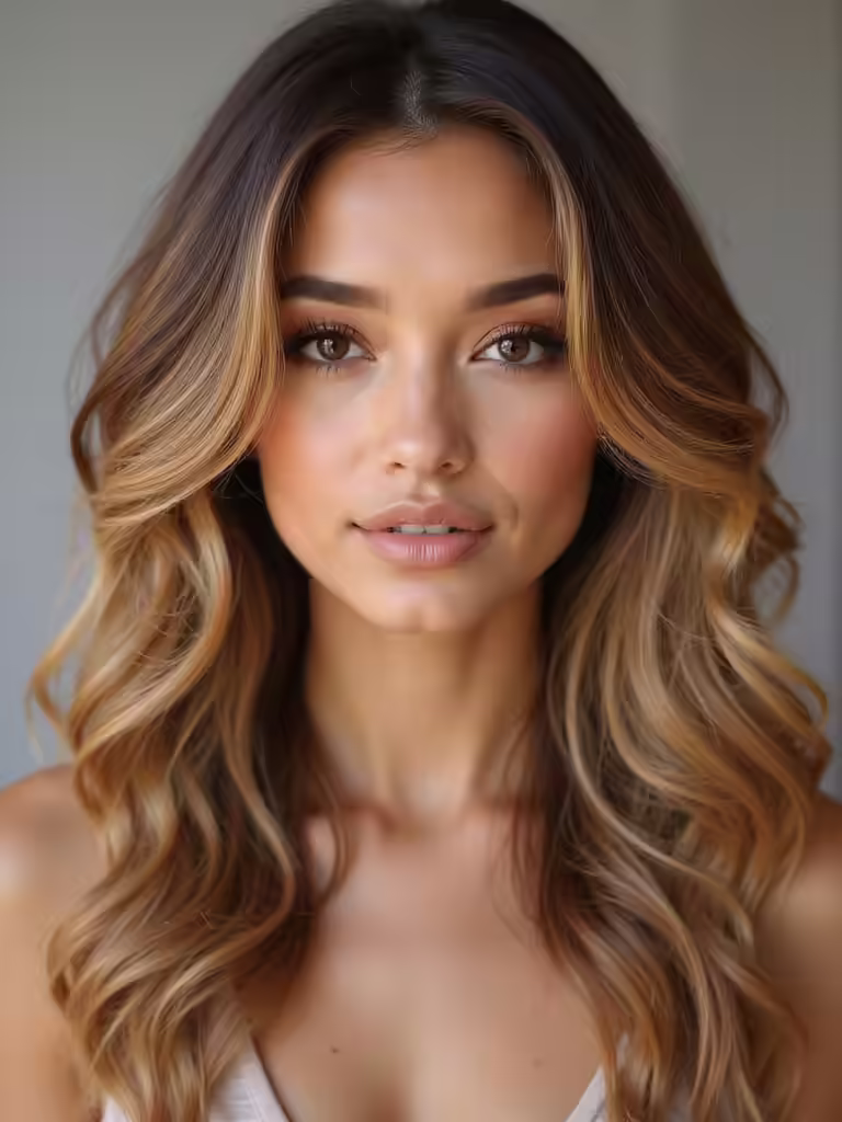 radiant golden brown hair