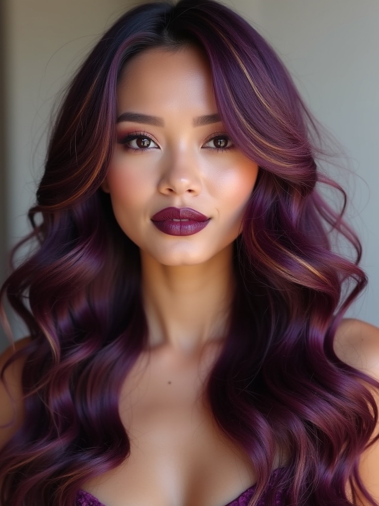 rich plum golden highlights